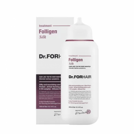 Восстанавливающая маска - кондиционер для поврежденных волос Dr.FORHAIR Folligen Silk Treatment, 300 мл