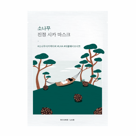 Заспокійлива тканинна маска з екстрактом голок сосни ROUND LAB Pine Calming Cica Mask Sheet, 27 мл