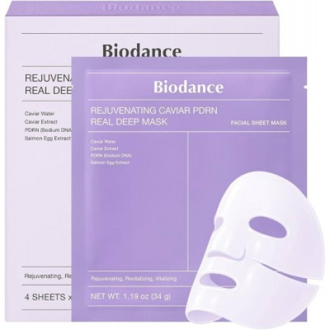 Омолоджуюча гідрогелева маска Biodance Rejuvenating Caviar PDRN Real Deep Mask з ікрою і PDRN, 34g, 1 шт