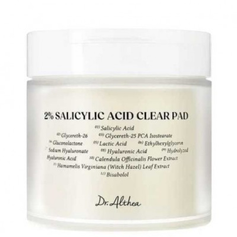 Тонер-педи для обличчя з саліциловою кислотою Dr. Althea 2% Salicylic Acid Clear Pad, 60 шт