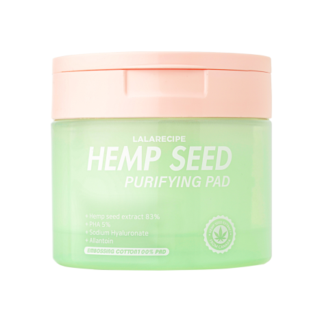 Пэды для тонизирования лица с экстрактом конопли LALARECIPE Hemp Seed Purifying Pad, 70 шт