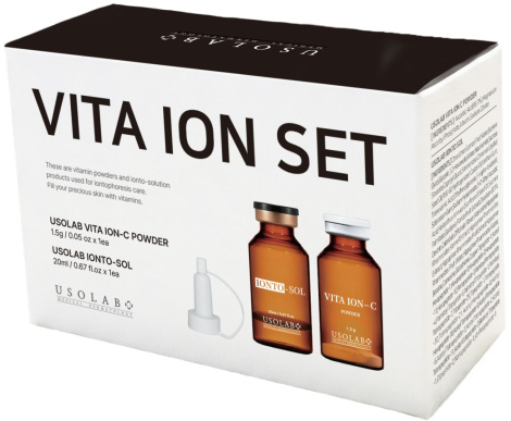 Осветляющий, антиоксидантный и омолаживающий набор USOLAB Vita Ion-C Set, 20 мл + 1,5 г