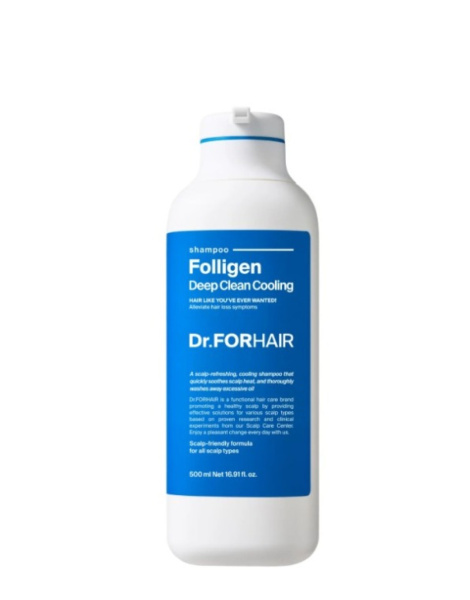Глубокоочищающий шампунь с эффектом охлаждения Dr.Forhair Folligen Deep Clean Cooling Shampoo, 500 мл
