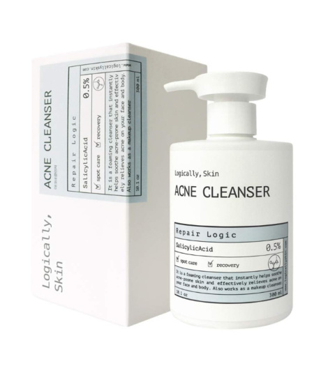 Очищувальний засіб для шкіри обличчя та тіла з акне Logically, Skin ACNE Cleanser, 300 мл