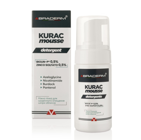 Ніжна пінка для щоденного очищення шкіри Braderm KURAC CLEANSING MOUSSE, 100 мл
