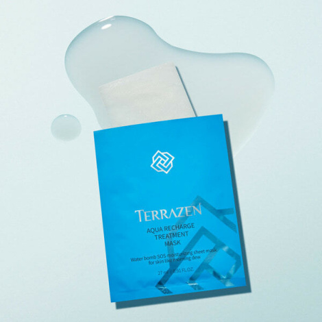 Інтенсивно зволожуюча тканинна маска з гіалуроновим комплексом TERRAZEN AQUA RECHARGE TREATMENT MASK, 27 мл