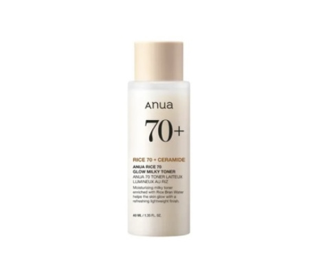 Поживний тонер для сяяння шкіри ANUA Rice 70 Glow Milky Toner, 40 мл
