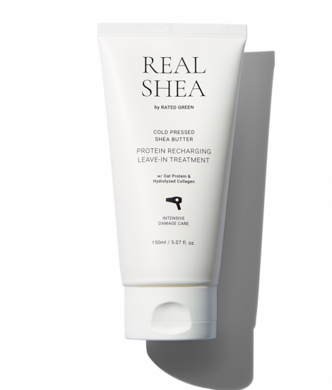 Термозахисний відновлюючий крем для волосся з маслом ши Rated Green REAL SHEA COLD PRESSED SHEA BUTTER LEAVE-IN TREATMENT, 150 мл