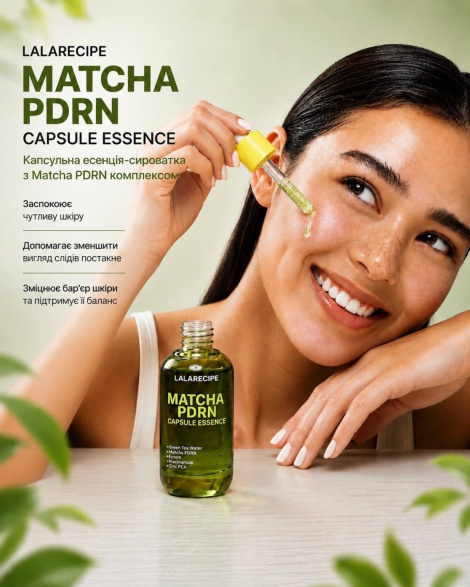 Капсульна есенція-сироватка з комплексом Matcha PDRN LALARECIPE Matcha PDRN Capsule Essence, 30 мл