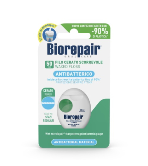 Зубная нить - флосс "Ежедневная защита" с гидроксиапатитом Biorepair Pro, 50 м