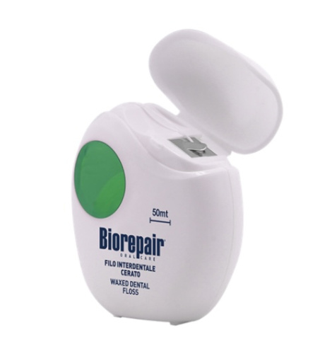 Зубная нить - флосс "Ежедневная защита" с гидроксиапатитом Biorepair Pro, 50 м