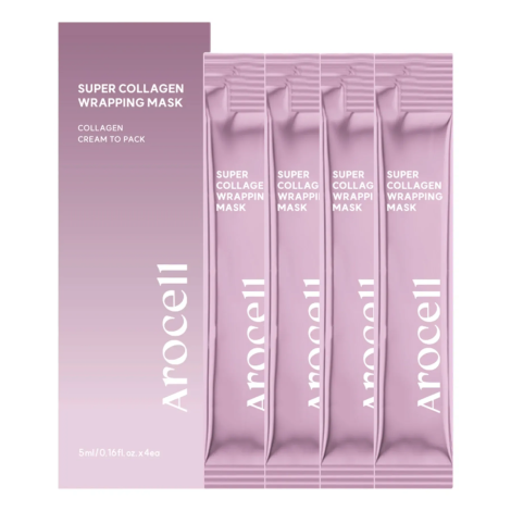 Маска-плівка з колагеном для зволоження та ліфтингу Arocell Super Collagen Wrapping Mask, 4 шт*5 г