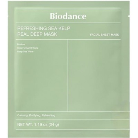 Гідрогелева маска для обличчя з морськими водоростями Biodance Refreshing Sea Kelp Real Deep Mask, 34g, 1 шт