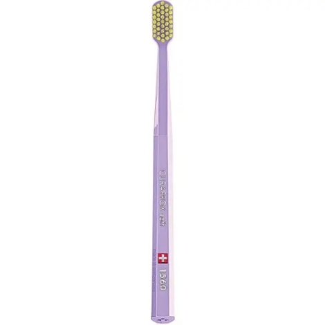 Зубная щетка Curaprox CS 1560 Soft, D 0,15 мм  (нежно-фиолетовая щетка/ салатовая щетина)
