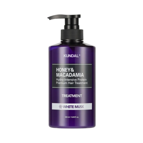 Кондиціонер-маска для волосся "Білий Мускус" Kundal Honey & Macadamia Protein Hair Treatment White Musk, 500 мл