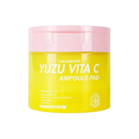 Витаминные пэды для лица с экстрактом юдзу LALARECIPE Yuzu Vita C Ampoule Pad, 80 шт