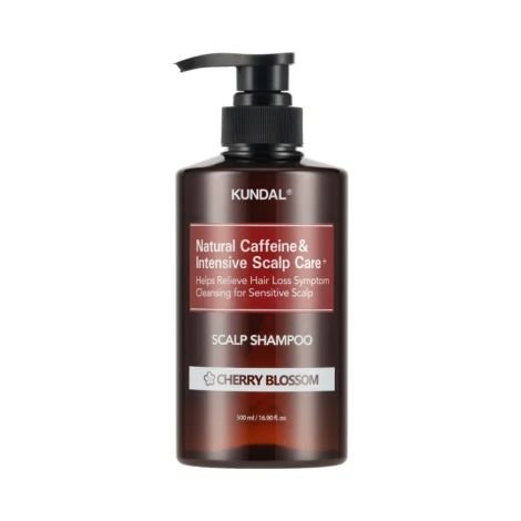 Шампунь проти випадіння "Вишневий Цвіт" Kundal Natural Caffeine & Intensive Scalp Care Shampoo Cherry Blossom, 500 мл