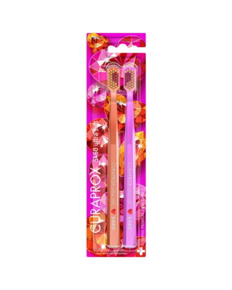 Набор зубных щеток Curaprox 5460 Love Edition 2026, ultra soft, 2 шт