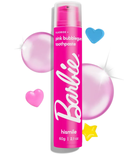 Зубна паста зі смаком жуйки Hismile Barbie Pink Bubblegum Toothpaste, 60 г